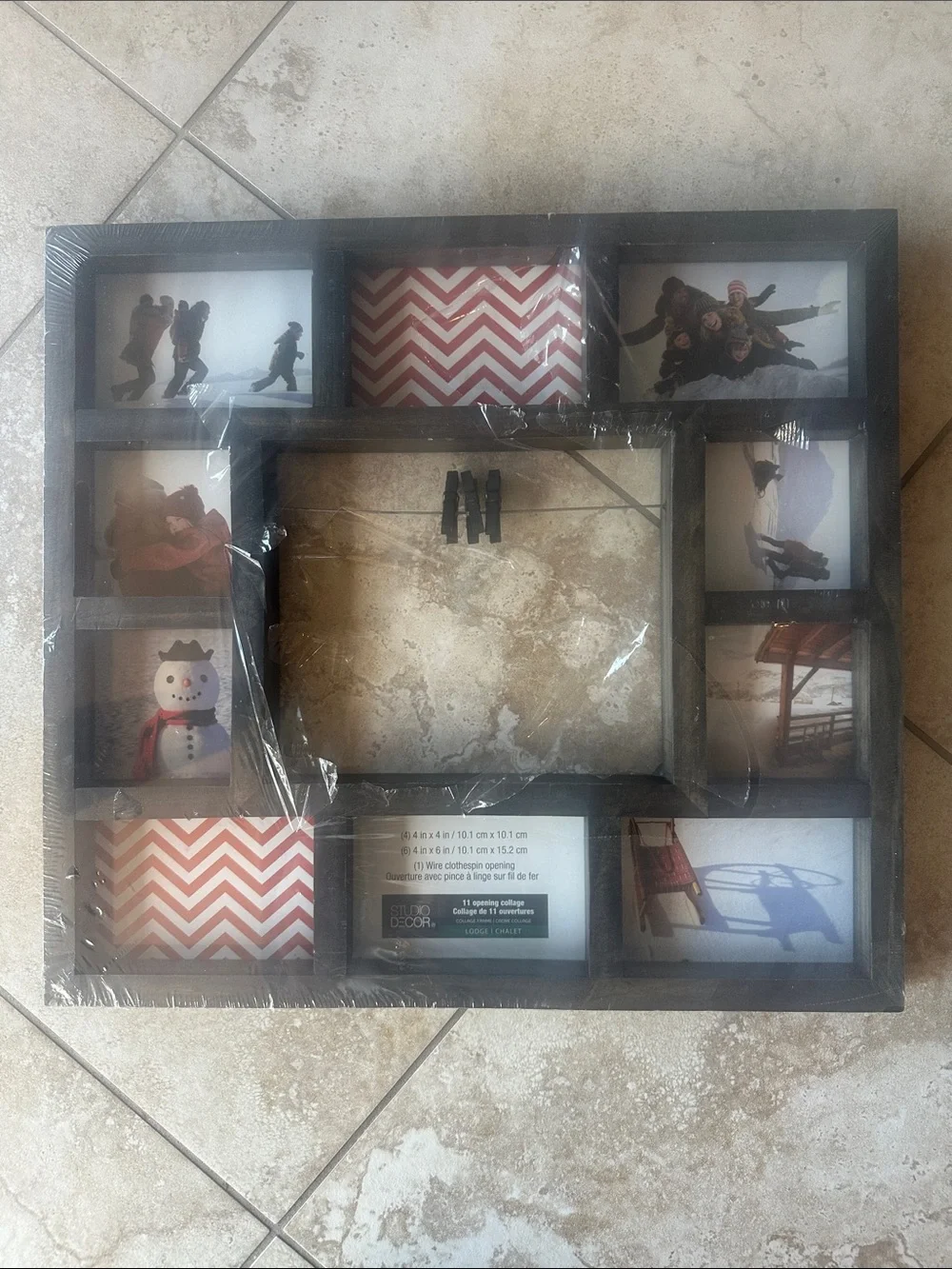 Rustic Multi-Opening Brown Photo Collage Frame